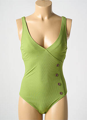 Costum de baie dintr-o singură piesă elasticitate top triunghiuri verde CYELL femeie