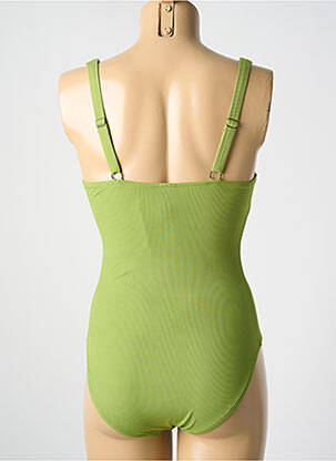 Costum de baie dintr-o singură piesă elasticitate top triunghiuri verde CYELL femeie