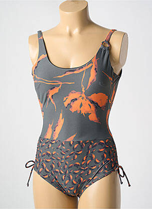 Costum de baie dintr-o singură piesă imprimeu fantezie top sutien modelat gri MIRADONNA femeie