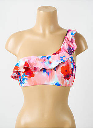 Sutien de costum de baie elasticitate sutien cupe întregi cu decolteu înalt roz CYELL femeie