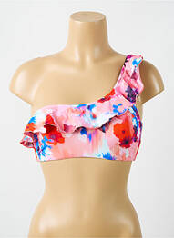 Sutien de costum de baie elasticitate sutien cupe întregi cu decolteu înalt roz CYELL femme