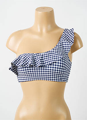 Sutien de costum de baie elasticitate sutien cupe întregi cu decolteu înalt albastru CYELL femeie