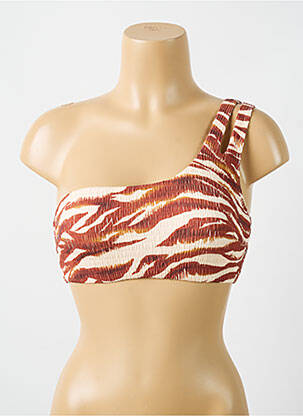 Sutien de costum de baie elasticitate sutien cupe întregi cu decolteu înalt maro CYELL femeie