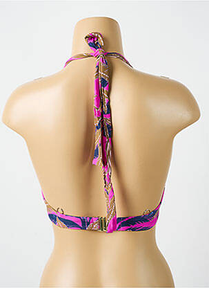 Sutien de costum de baie elasticitate sutien cupe întregi cu decolteu înalt roz CYELL femeie