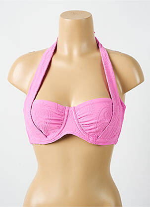Sutien de costum de baie elasticitate sutien balconet cu decolteu înalt roz CYELL femeie