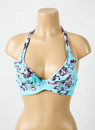 Sutien de costum de baie sutien cupe întregi cu decolteu înalt sutien cupe întregi cu decolteu înalt albastru CYELL femme
