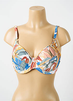 Sutien de costum de baie elasticitate sutien cupe întregi cu decolteu înalt albastru CYELL femeie