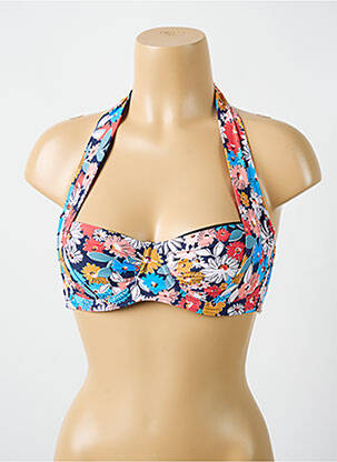 Sutien de costum de baie elasticitate sutien balconet cu decolteu înalt albastru CYELL femeie