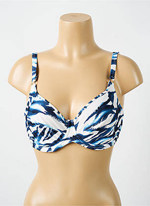 Sutien de costum de baie elasticitate sutien cupe întregi cu decolteu înalt albastru CYELL femeie