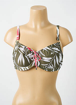 Sutien de costum de baie elasticitate sutien cupe întregi cu decolteu înalt verde CYELL femeie