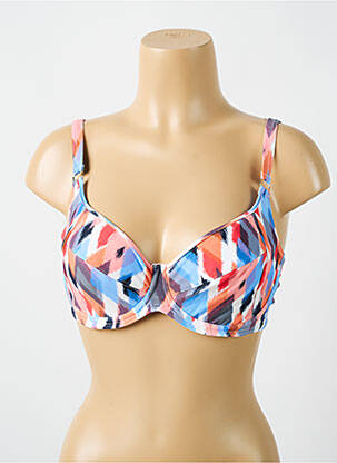 Sutien de costum de baie elasticitate sutien cupe întregi cu decolteu înalt albastru CYELL femeie