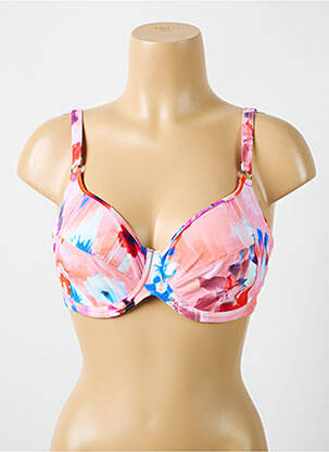 Sutien de costum de baie elasticitate sutien cupe întregi cu decolteu înalt roz CYELL femeie