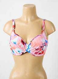 Sutien de costum de baie elasticitate sutien cupe întregi cu decolteu înalt roz CYELL femeie