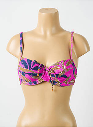 Sutien de costum de baie elasticitate sutien balconet cu decolteu înalt roz CYELL femeie