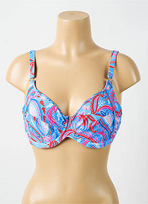 Sutien de costum de baie elasticitate sutien cupe întregi cu decolteu înalt albastru CYELL femeie