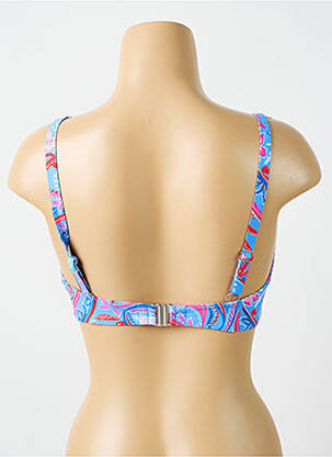 Sutien de costum de baie elasticitate sutien cupe întregi cu decolteu înalt albastru CYELL femeie