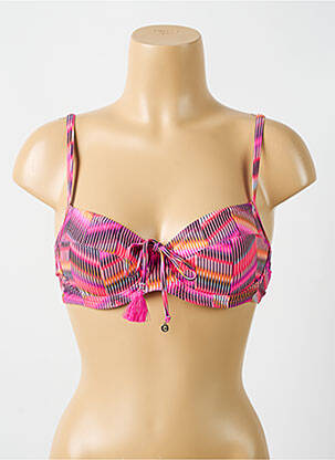 Sutien de costum de baie elasticitate sutien cupe întregi cu decolteu înalt roz CYELL femeie