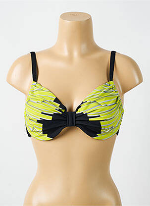 Sutien de costum de baie elasticitate sutien cupe întregi cu decolteu înalt galben MIRADONNA femeie