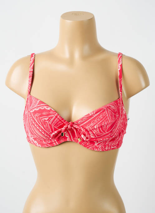 Sutien de costum de baie elasticitate sutien cupe întregi cu decolteu înalt roșu CYELL femme