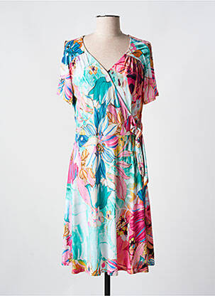 Rochie midi imprimeu fantezie mâneci scurte albastru ROMEO POUR JULIETTE femeie