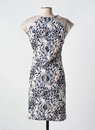 Rochie midi imprimeu fantezie mâneci scurte gri ROMEO POUR JULIETTE femeie