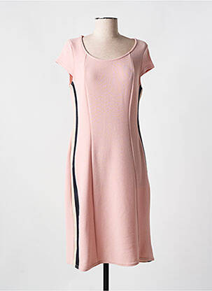 Rochie midi imprimeu fantezie mâneci scurte roz ROMEO POUR JULIETTE femeie