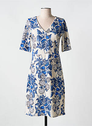 Rochie midi imprimeu fantezie mâneci scurte albastru ROMEO POUR JULIETTE femeie