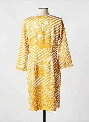 Rochie midi mâneci 3/4 mâneci 3/4 galben FOR HER PARIS femeie