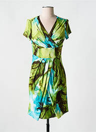 Rochie scurtă croială evazată mâneci scurte verde ROMEO POUR JULIETTE femme