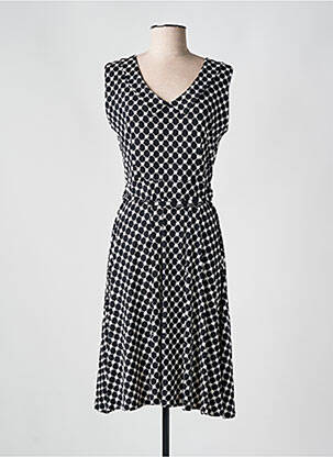 Rochie midi imprimeu fantezie fără mâneci negru PARISIENNE femeie