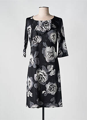 Rochie midi imprimeu floral mâneci 3/4 negru ROMEO POUR JULIETTE femeie