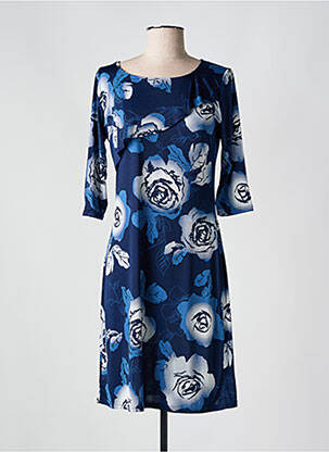 Rochie midi imprimeu floral mâneci 3/4 albastru ROMEO POUR JULIETTE femeie