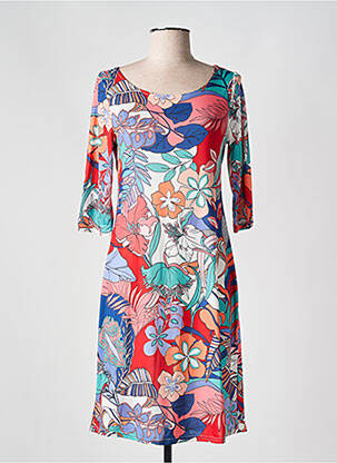 Rochie midi imprimeu floral mâneci 3/4 roșu ROMEO POUR JULIETTE femeie