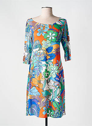 Rochie midi imprimeu floral mâneci 3/4 albastru ROMEO POUR JULIETTE femeie