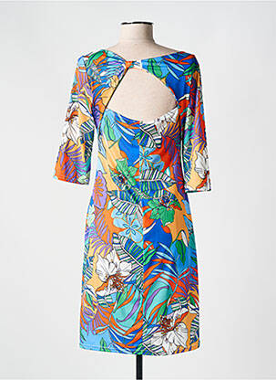 Rochie midi imprimeu floral mâneci 3/4 albastru ROMEO POUR JULIETTE femeie