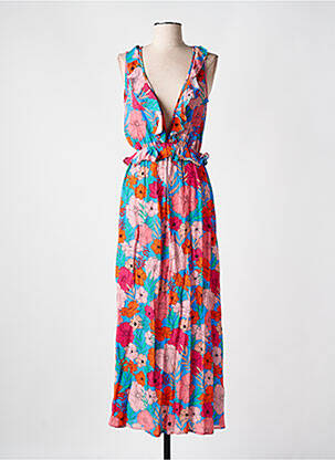 Rochie lungă imprimeu floral fără mâneci albastru CYELL femeie