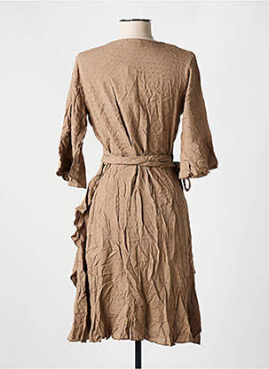 Rochie midi mâneci scurte mâneci scurte maro CYELL femeie