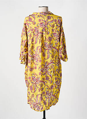 Rochie midi mâneci 3/4 mâneci 3/4 galben CYELL femeie