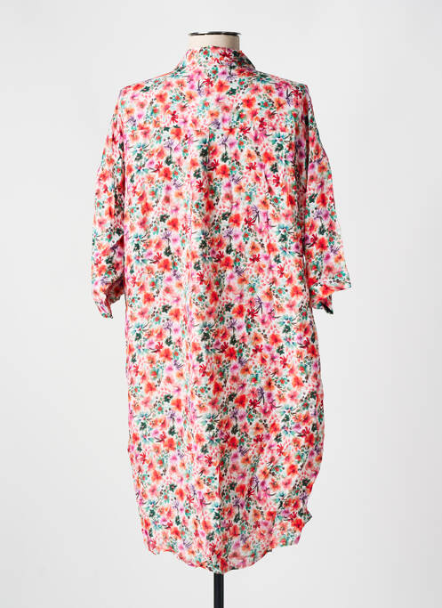 Rochie midi imprimeu floral mâneci scurte roz CYELL femme