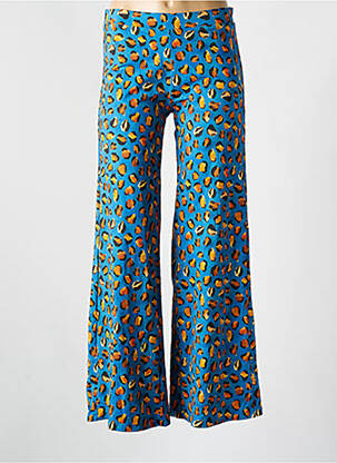 Pantalon drept talie elastică albastru CYELL femeie