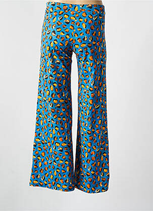 Pantalon drept talie elastică albastru CYELL femeie