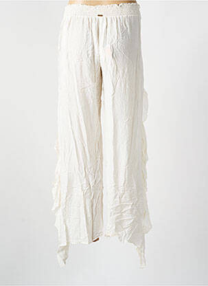 Pantalon 7/8 talie elastică alb MILONGA femeie