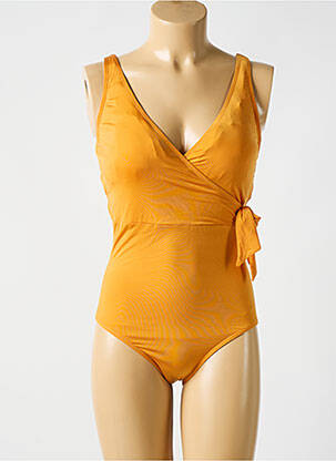 Costum de baie dintr-o singură piesă bretele elastice galben CYELL femeie