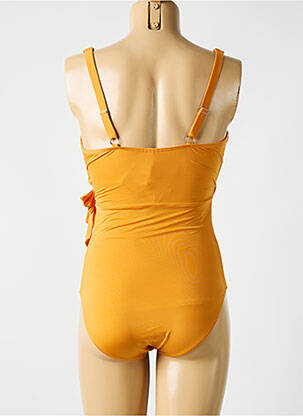 Costum de baie dintr-o singură piesă bretele elastice galben CYELL femeie