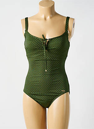 Costum de baie dintr-o singură piesă bretele elastice reglabile verde CYELL femeie