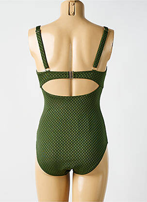 Costum de baie dintr-o singură piesă bretele elastice reglabile verde CYELL femeie