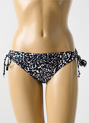 Chiloți de baie efect material satinat bikini negru CYELL femeie