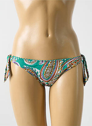 Chiloți de baie efect material satinat bikini verde CYELL femeie