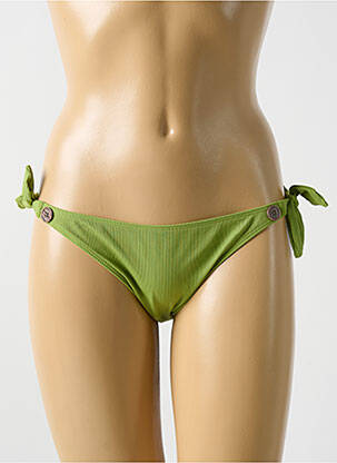 Chiloți de baie efect material satinat bikini verde CYELL femeie