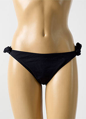 Chiloți de baie efect material satinat bikini negru CYELL femeie